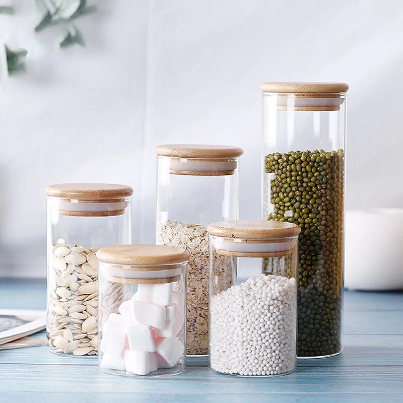 Bamboo Glass Containers