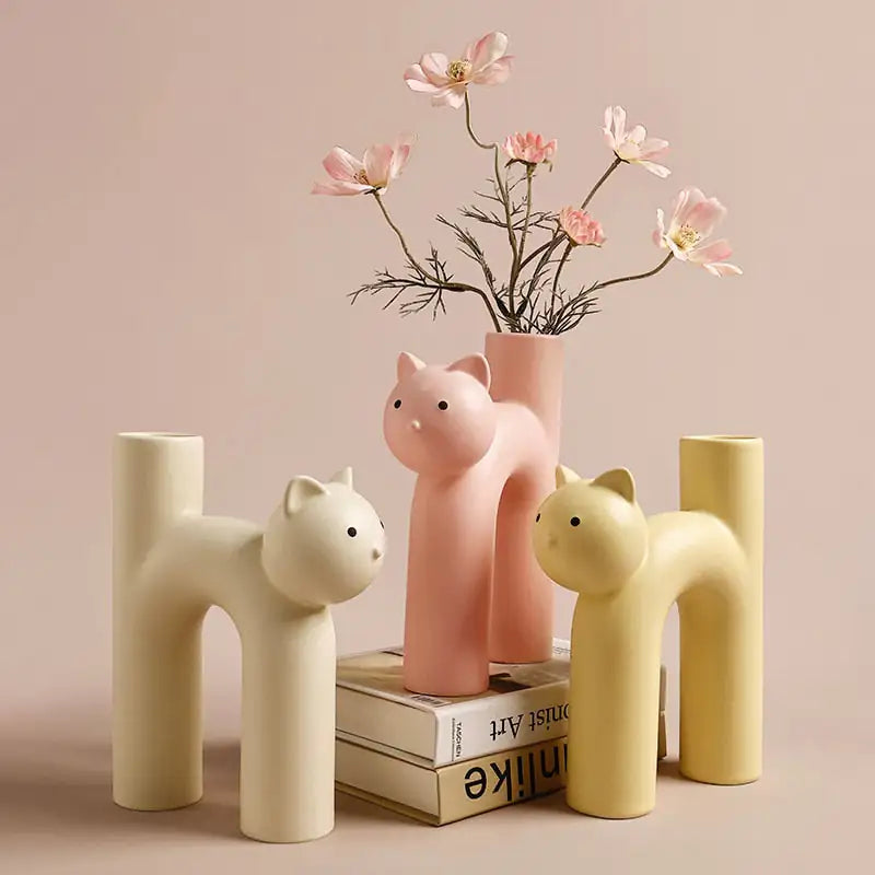 Ceramic Kitty Vase