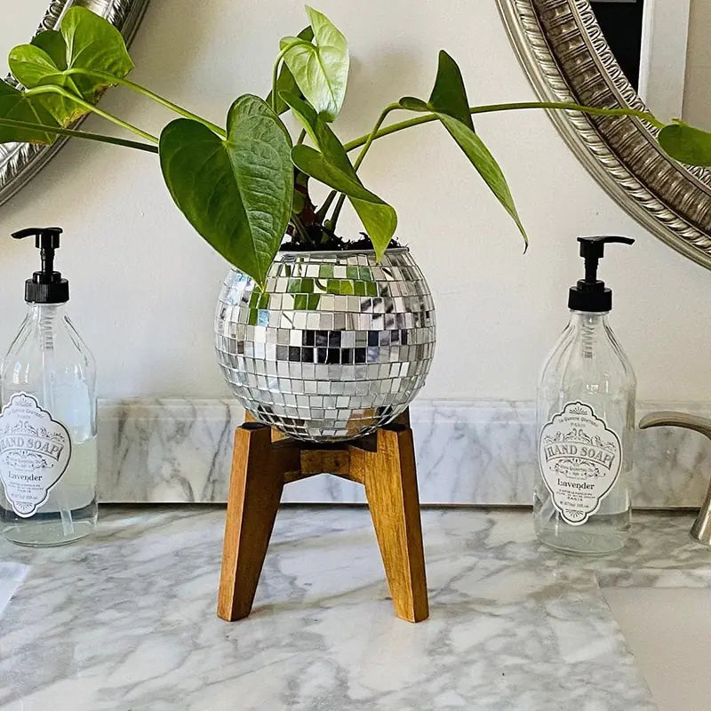 Disco Ball Flower Pot