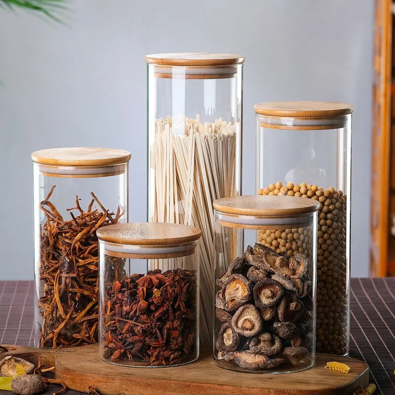 Bamboo Glass Containers